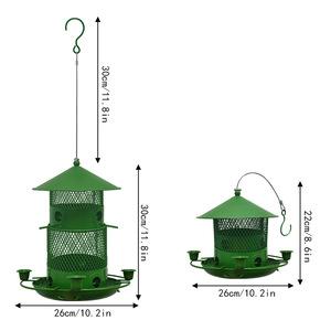 Mangeoire suspendue d'extérieur en acier inoxydable écologique, étanche IPX5, carrée, anti-oiseaux et anti-écureuils, motif uni, 2L/3.5L - Product Image 5