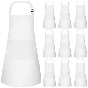 Paquete de 10 Delantales Infantiles Reutilizables con Mangas Ajustables y 2 Bolsillos para Cocinar, Hornear, Pintar y Hacer Manualidades (Blanco) - Product Image 2
