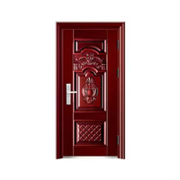 Porte d'entrée en acier de luxe au design moderne, porte d'entrée principale en acier avec bande décorative, en vente