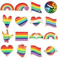 Épingles à drapeau arc-en-ciel LGBT Creative Heart Yeh Finger Enamel Pin Clothes Bag Lapel Gay Lesbian Pride Badge Brooch Unisex Jewelry