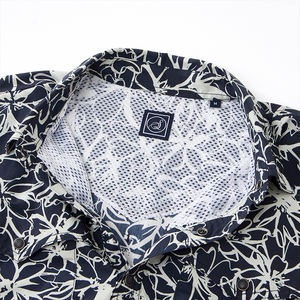 Chemise décontractée pour homme de qualité supérieure, manches courtes, 100% coton, tissu popeline imprimé numérique de haute qualité, respirant - Product Image 1