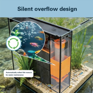 <span class=keywords><strong>Aquarium</strong></span> rectangulaire de bureau Relaxlines en verre blanc 8 mm avec filtre latéral, <span class=keywords><strong>aquarium</strong></span> éco-paysager pour la maison - Product Image 5