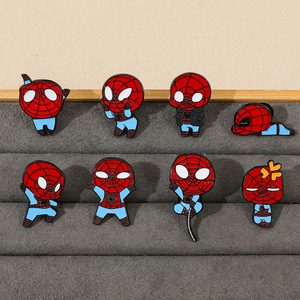Creative Spider-Mans Cartoon Electroplated Alloy Enamel <b>Collar</b> Brooch with Dripping Oil Technique Anime Character - Product Image 4