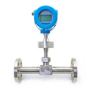 Air Flow Meter Measuring Thermal Flow Sensor LCD Display Stainless Steel LPG Inline Thermal Gas Mass Flow Meter