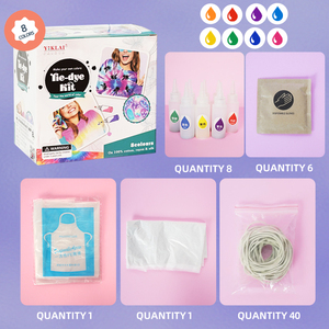 <span class=keywords><strong>Kit</strong></span> de teinture <span class=keywords><strong>tie</strong></span>-<span class=keywords><strong>dye</strong></span> pour enfants et adultes avec de grandes bouteilles de teinture, 8 couleurs et poudre de teinture non toxique - Product Image 4