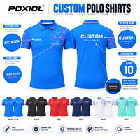 Polo de sport personnalisé pour la course et l'entraînement, motif bleu, haut d'équipe pour clubs, marque privée, fourniture OEM, faible MOQ
