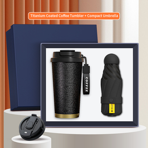 Set de Regalo de Vaso con Recubrimiento de Titanio y Paraguas Plegable, Artículos para Todo Clima para Viajeros y Distribución de Regalos Corporativos por Temporada - Product Image 6