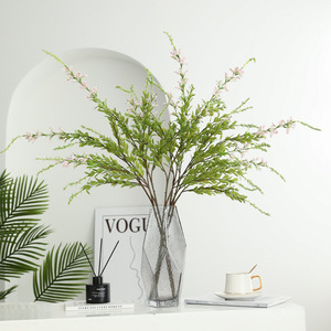 Plantes vertes artificielles, fleurs en plastique, plastique souple, haute simulation, décoration intérieure, accessoires de mariage - Product Image 3