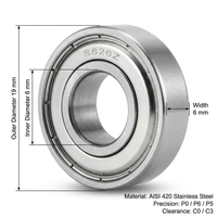 Premium S626 AISI420 Stainless Steel Deep Groove Ball Bearing 6x19x6mm 2RS ZZ Small Precision Instrument Component