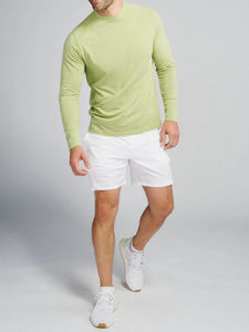 เสื้อยืดแขนยาวผ้านิ่มแบบบางน้ำหนักเบาทำจากผ้าโพลีเอสเตอร์/ ผ้าฝ้ายพิมพ์โลโก้ตามสั่งสำหรับผู้ชายสีพื้น - Product Image 4