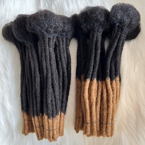 Capelli Umani Vergini 100% all'Ingrosso, Lunghezza 6-30 Pollici # Estensione Dreadlock Afro all'Uncinetto Fatta a Mano, Colore 1B/27, 0,6 cm, a Trama Singola - Product Image 5