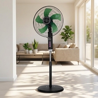 Ventilateur sur pied électrique robuste à base métallique, 5 pales, antibactérien, télécommandé, pour usage domestique – Prix usine