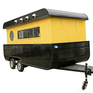 Chariot de restauration vintage jaune et noir, style rétro, robuste, pour la restauration rapide, les boissons, les collations, la restauration en plein air, les parcs - Product Image 5