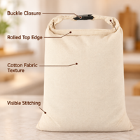 Sac à pain en coton personnalisé avec fermeture à boucle, pochette d'emballage de boulangerie réutilisable à enroulement, avec logo imprimé, commandes en gros OEM ODM