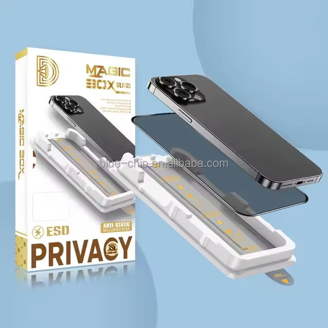 Esd 0.33Mm 2.5D Tempered Glass Phone Films Anti Spy Peep Privacy Bubbles Dust Bulk Screen Protector for Iphone 17 16 Pro Max