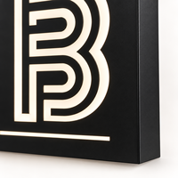 Enseigne lumineuse LED personnalisée GOZONE, enseigne en métal découpé, boîte à lumière murale, enseigne lumineuse pour devanture de magasin, logo de boutique