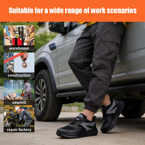 GUYISA Wide <strong>Toe</strong> Box Safety Shoes Steel <strong>Toe</strong> Anti Puncture Breathable Mesh Summer Lightweight Comfortable Unisex Low Cut - Product Image 5