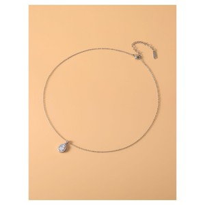 Ensemble collier et boucles d'oreilles ovales en alliage de cuivre, serti clos, bijoux de mode pour soirée - Product Image 4