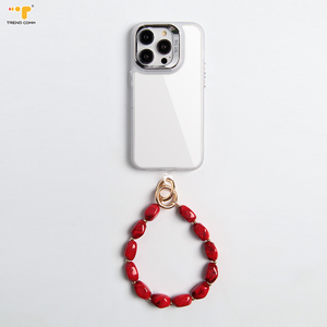 Correa de <span class=keywords><strong>pulsera</strong></span> con cuentas de frutas para teléfono móvil para mujer, con parche de sujeción, espejo extraíble y cordón decorativo para iPhone 17 Pro - Product Image 3
