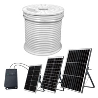 Lampe LED néon solaire extérieure étanche pour villa, jardin, escaliers, éclairage architectural paysager, bande lumineuse à 360 degrés