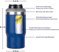 Vente flash : seau à glace de 12 oz et 14 oz, double paroi, isolé sous vide, en acier inoxydable 304, refroidisseur de canettes de bière avec couvercle de transport