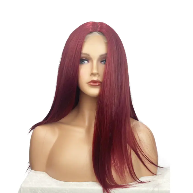 Mode nouvelles extensions de cheveux vibrants fibre de haute qualité rouge nouvelle perruque peut être mélangée couleur fibre chimique respirant perruque de fête