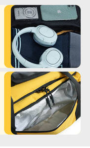 Grand sac polochon en polyester jaune unisexe à fermeture éclair avec bandoulière pour les activités de plein air et les voyages - Product Image 4