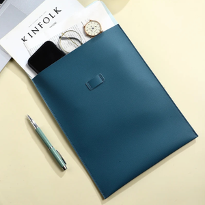 Porte-documents A4 en cuir PU avec fermeture à sangle, pochette de rangement pour dossiers de bureau, porte-tablette pour papier - Product Image 3