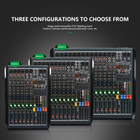 Console de mixage GAX-RWS8 8 canaux 99DSP Sound Board avec BT USB Mini Audio Mixer avec FX Reverb Delay Effect Light Side