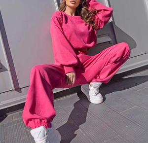 Enyami nuevo Otoño Invierno Co Ords Urban Wear mujer traje de pana sudadera Jogging pantalones 2 piezas Jogger conjunto chándal - Product Image 1