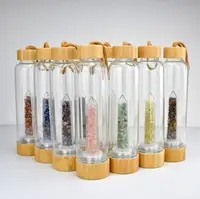 Groothandel Natuurlijke Edelsteen Drinken Healing Stones Doordrenkt Elixir Glas Crystal Water Fles