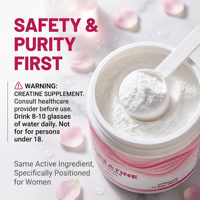 Créatine monohydrate pure OEM en poudre pour femmes - Complément alimentaire pour la remise en forme et la musculation pour adultes 240g 5g dose quotidienne 2g protéines végétaliennes