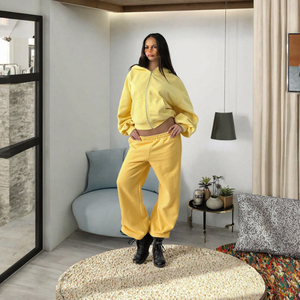 Conjunto Deportivo Informal Personalizado para Mujer, Otoño 2026, Conjunto de Dos Piezas a la Moda, Sudadera con Cierre y Pantalones Deportivos Holgados, Color Sólido, Ecológico, ODM - Product Image 2