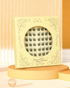 No Glue Self Adhesive Natural <b>Cluster</b> False Eyelashes Wholesale Pre-Glued Press on <b>Cluster</b> Self Adhesive Black Brown Lashes - Product Image 4