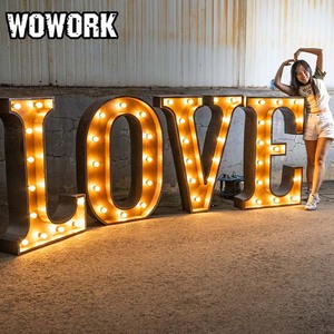 Wowork 4ft 5ft lớn sắt kim loại Neon marquee thư số ánh sáng biểu tượng tùy chỉnh cho bán cho Wedding party tổ chức sự kiện trang trí - Product Image 3