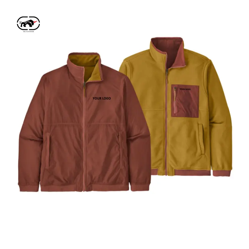 Chaqueta de lana para hombre de moda personalizada 2024, chaqueta de lana reversible, chaqueta de carcasa blanda, fabricante