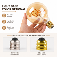 Ampoule LED Edison en verre ambré transparent en forme de lettre G125 LOVE personnalisable pour la décoration festive