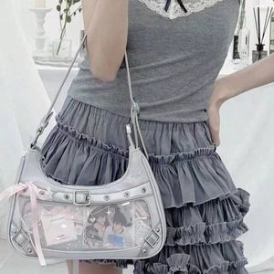 Cute Y2k Womens Shoulder <b>Bag</b> Fashion Elegant <b>Sweet</b> Lolita Jk Ita <b>Bag</b> Transparent Literary Kawaii Exquisite Female Handbag Purse - Product Image 3