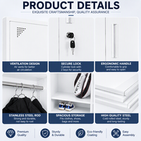 Casier en acier à 15 portes avec serrure à clé, armoire de rangement pour employés, gymnases, écoles, dortoirs, bureaux, objets personnels, OEM ODM, fourniture directe d'usine