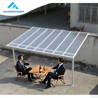 Auvents de toit rétractables à cadre en aluminium Pare-soleil à revêtement poudré, coupe-vent, anti-pluie, pour terrasse et patio