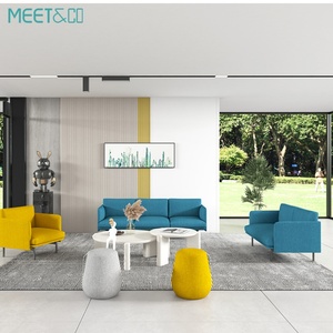 Commercial Modern L-Shape Fabric Reception <b>Sofa</b> Couch Set Metal Base for Home <b>Office</b> Apartment Living Room Featuring <b>Sofa</b> Bed - Product Image 6