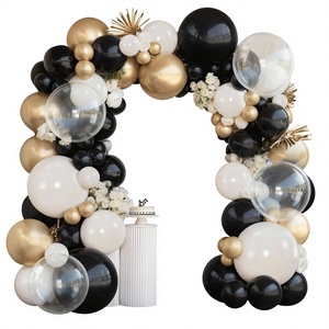 Kit de Guirnalda de Globos TLX para Fiestas de 15 Años, Arco de Globos en Negro, Blanco y Dorado para Decoración de Cumpleaños, Bodas y Graduaciones - Product Image 1