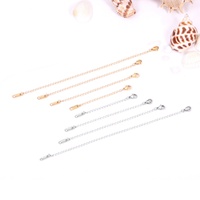 Chaîne d'extension en acier inoxydable 316L de 2, 3, 4 et 6 pouces, couleur argent et or, avec fermoirs mousquetons, accessoires de bijouterie