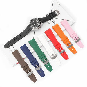 Bracelet de montre en caoutchouc TPU HUANLONG 20/21 mm à extrémités courbées, bracelet de plongée luxueux et durable avec boucle ardillon en acier inoxydable - Product Image 5
