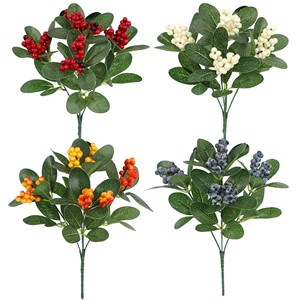 Guanyi Ramas de Bayas Artificiales con Hojas Verdes para Decoración Navideña del Hogar y Accesorios de Fotografía - Product Image 1