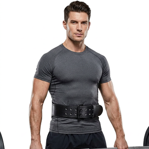 Ceinture de musculation professionnelle en cuir de vachette robuste, respirante et antidérapante pour l'entraînement en salle, les soulevés de terre et la musculation - Product Image 1