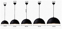 Lampe pendante décorative de bar de restaurant moderne en forme de dôme en métal en noir et blanc pour une utilisation au supermarché