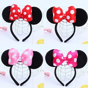 3D Noir Souris Velours Oreilles Bandeau Satin Arc Cheveux Fermoir Femmes Adultes Cadeau D'anniversaire Retour École Halloween Costume De Noël - Product Image 5