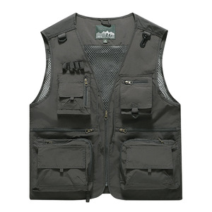 Chaleco de Secado Rápido para Hombre, con Múltiples Bolsillos, Cuello en V, Cierre de un Solo Botón, para Pesca y Fotografía - Product Image 5