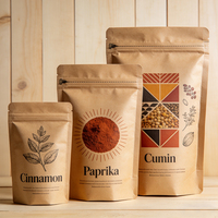 Sachet Doypack en Papier Kraft avec Fenêtre et Fermeture Zip, Biodégradable, Qualité Alimentaire, pour Présentation de Noix et Snacks, Imprimé Personnalisé, Anti-odeur